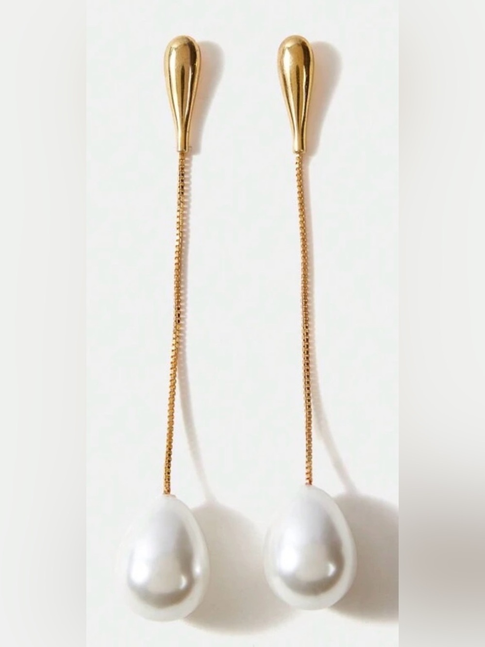 SHEIN Faux White Pearl Drop Earrings